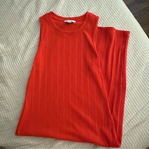Nine West Ribbed Sleeveless Crewneck Midi Dress